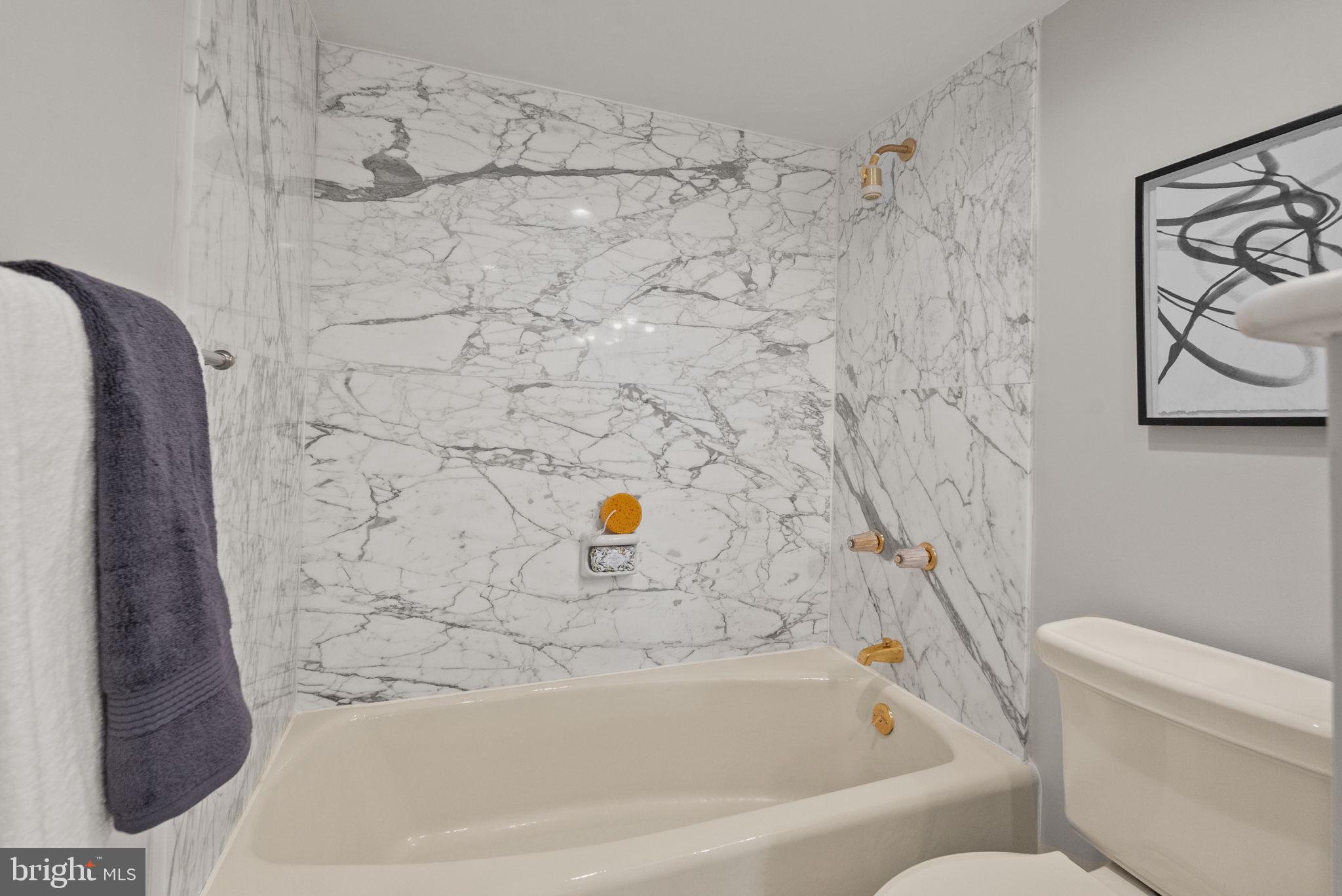 1101 South Arlington Ridge Road, Unit 313 Arlington, VA 22202 - Photo 21 of 59 a bathroom with a bathtub and toilet