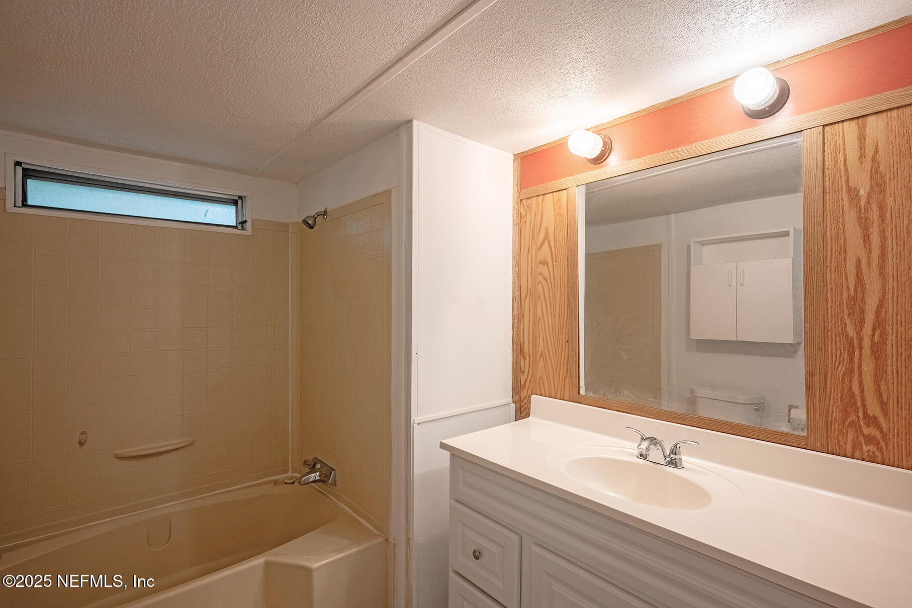 8105 Colee Cove Road St. Augustine, FL 32092 - Photo 32 of 44 a bathroom with a sink a mirror and a shower