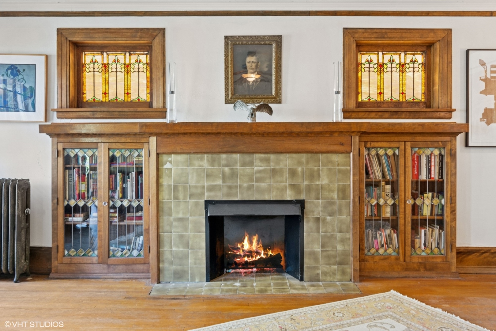 5863 North Kenmore Avenue, Unit 2 Chicago, IL 60660 - Photo 5 of 26 a living room with fireplace and a fireplace