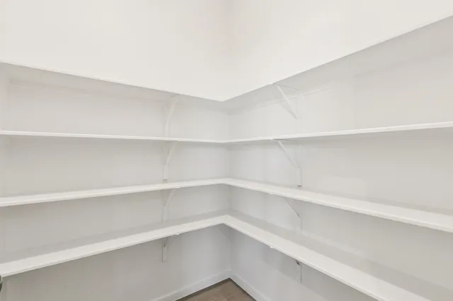 a view of an empty walk in closet