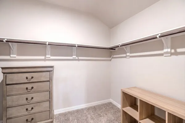 a view of a room with storage