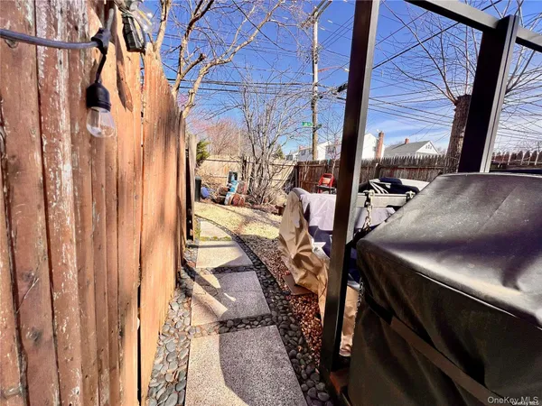 a view of a balcony with chairs