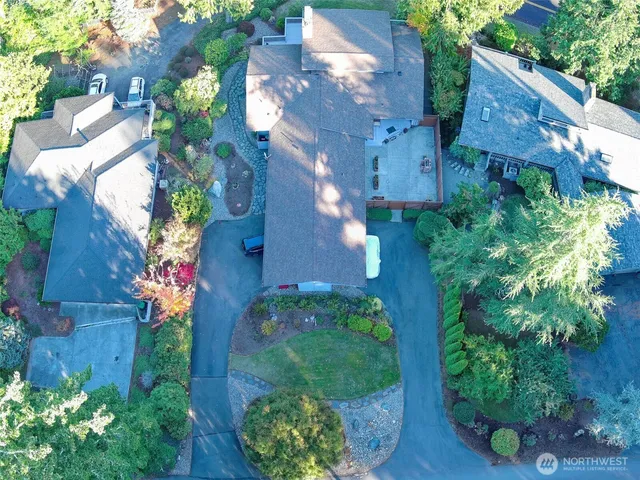 an aerial view of a house