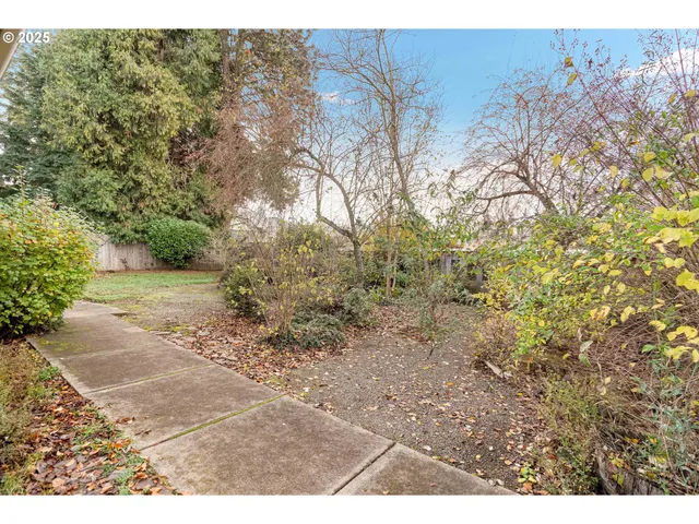 a backyard of a house with lots of green space