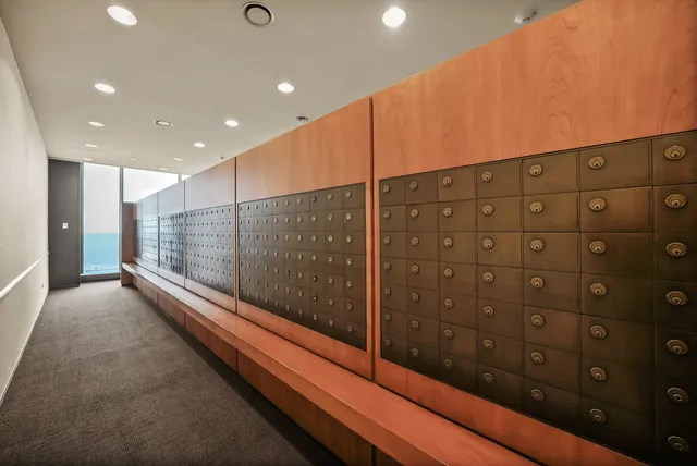 a view of a large mirror