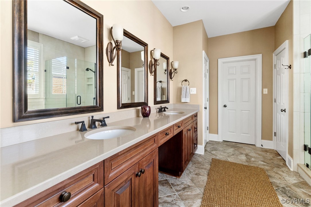 16201 Maple Hall Drive Midlothian, VA 23113 - Photo 15 of 50 Primary bath with double vanity, heated floors
