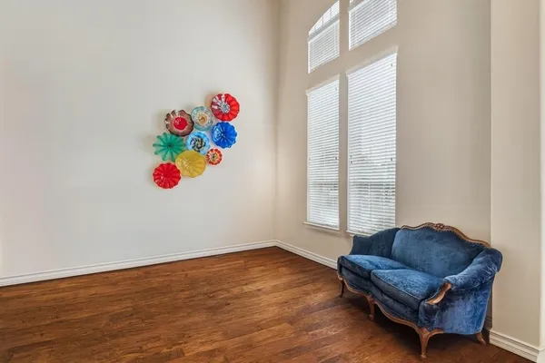 a room with toys and a large window