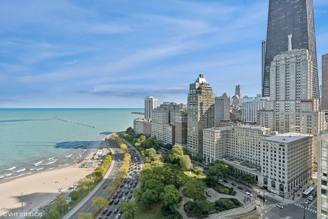 a view of city from a balcony