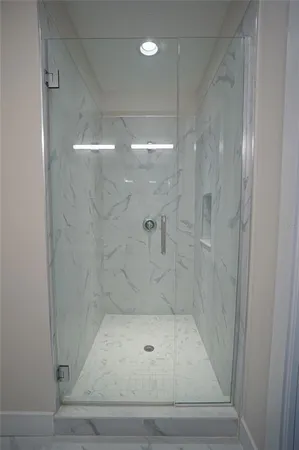 a bathroom with a shower