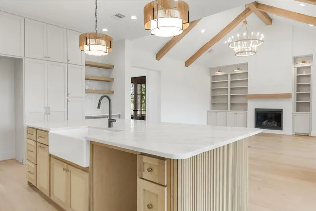 view of a sink and mirror