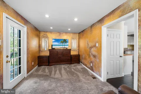 a view of hallway with stairs