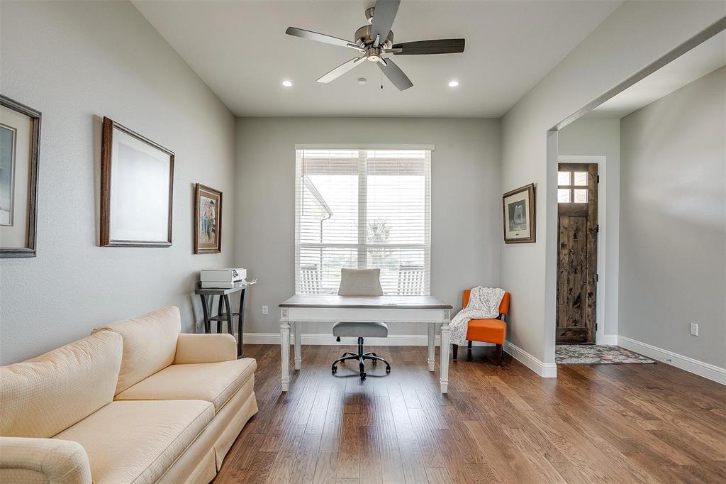 7730 Barber Rnch Road Fort Worth, TX 76126 - Photo 4 of 19 Spacious room featuring wood-finish flooring, recessed lighting, and a ceiling fan
