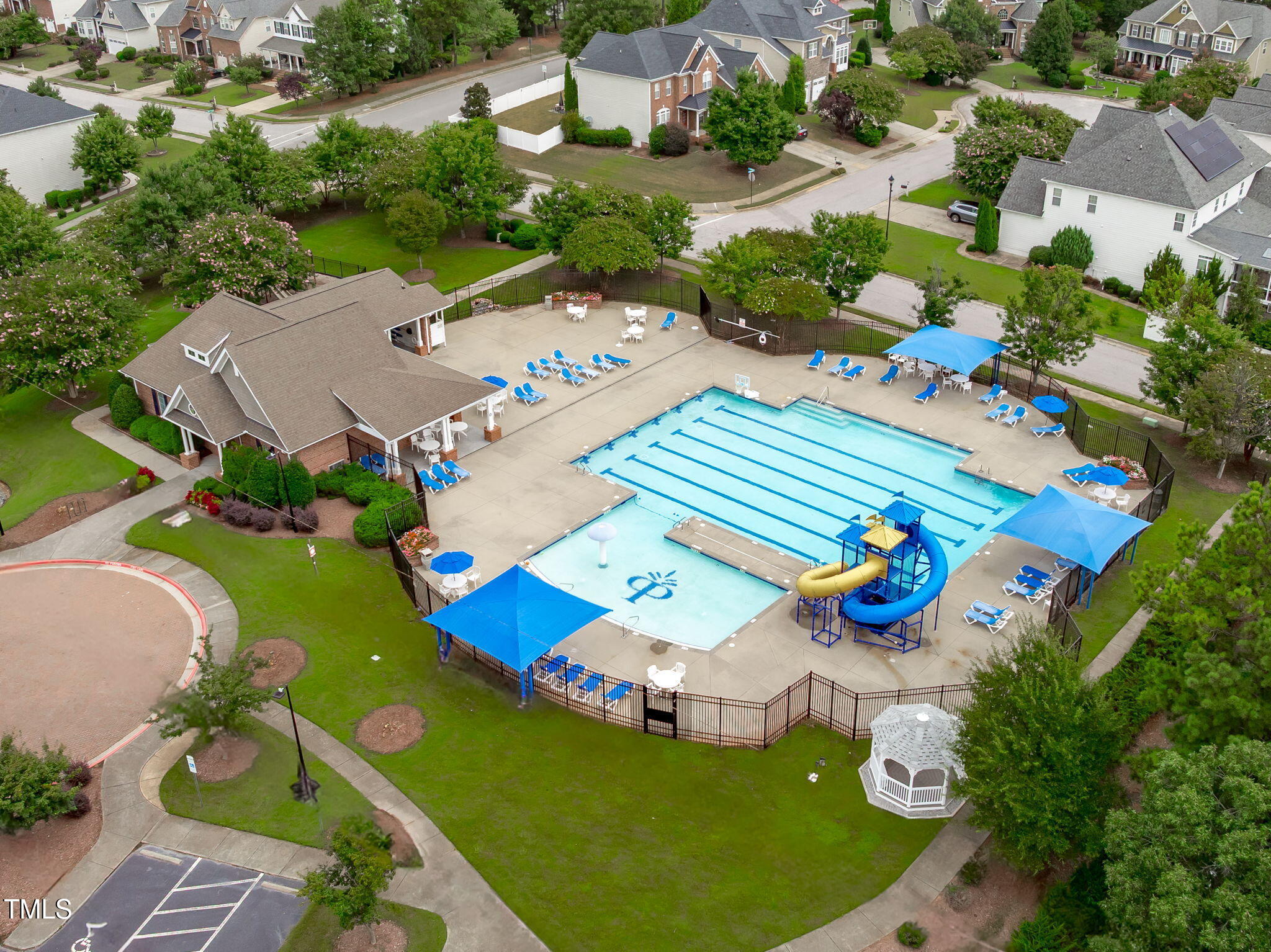 1909 Ferntree Court Morrisville, NC 27560 - Photo 35 of 38 an aerial view of a house yard swimming pool and outdoor seating