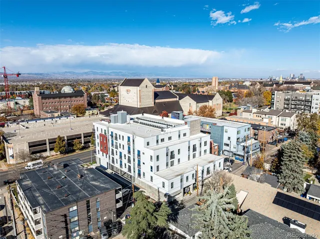a view of a city with tall buildings