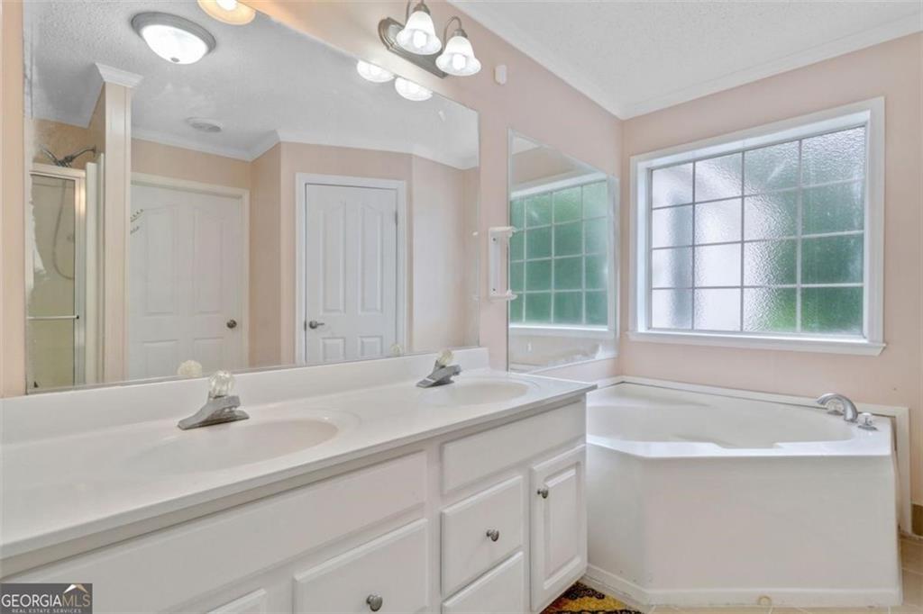 397 Reed Brawner Road Royston, GA 30662 - Photo 12 of 35 a bathroom with a sink a bathtub and a window