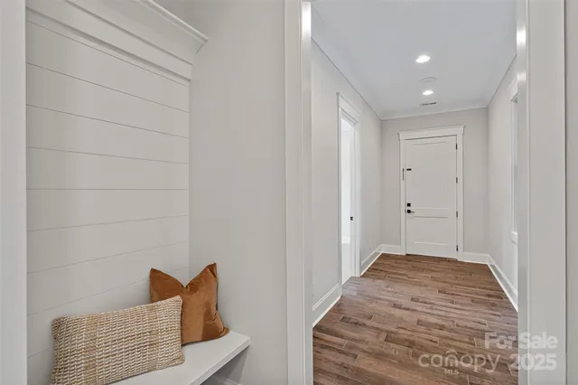 a view of a hallway to the house