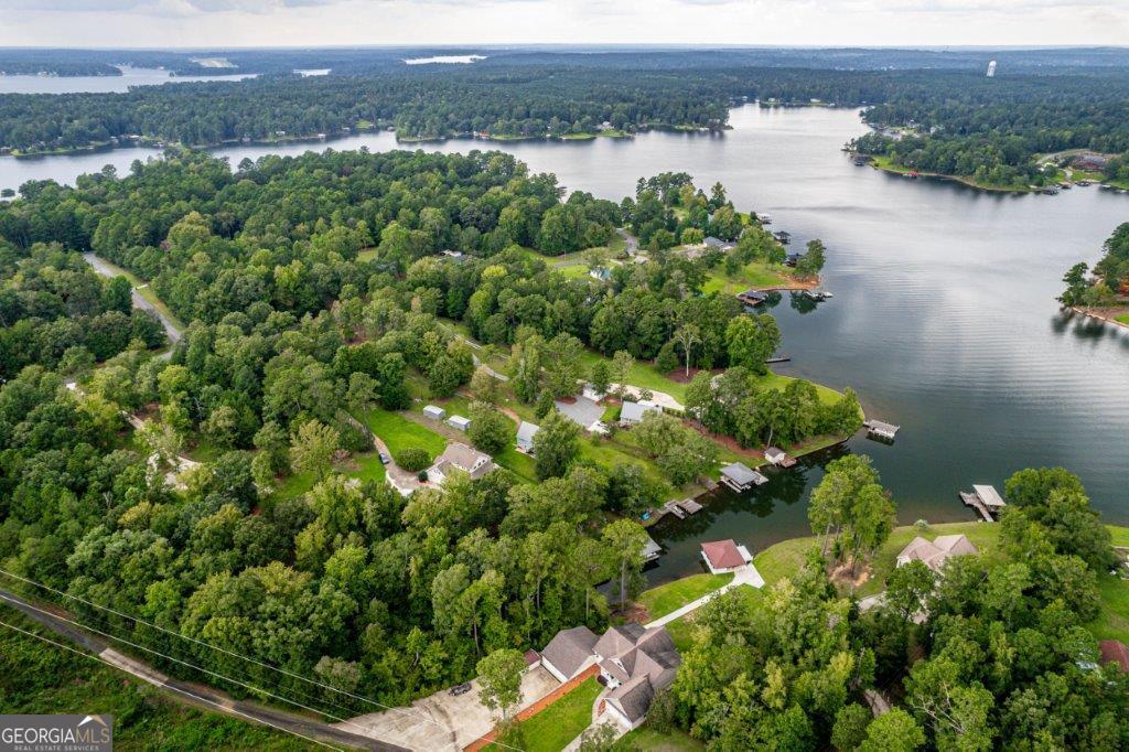 281 Jule Ingram Road Milledgeville, GA 31061 - Photo 73 of 79 an aerial view of a house with a yard and lake view