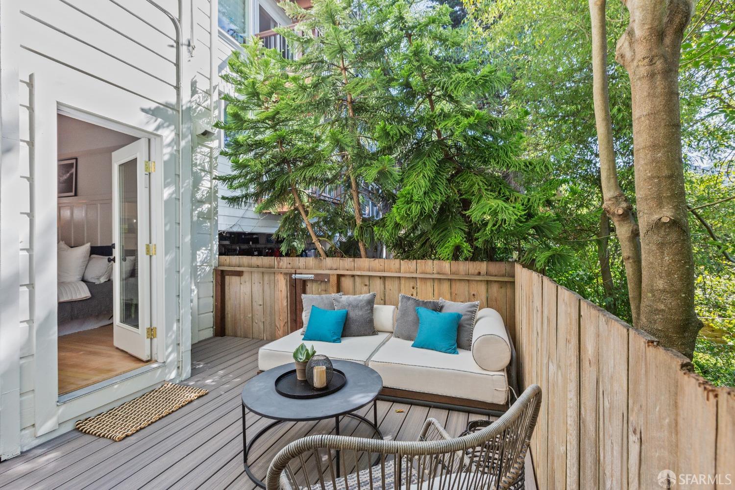 931 Clayton Street San Francisco, CA 94117 - Photo 28 of 28 a view of balcony with furniture and wooden deck