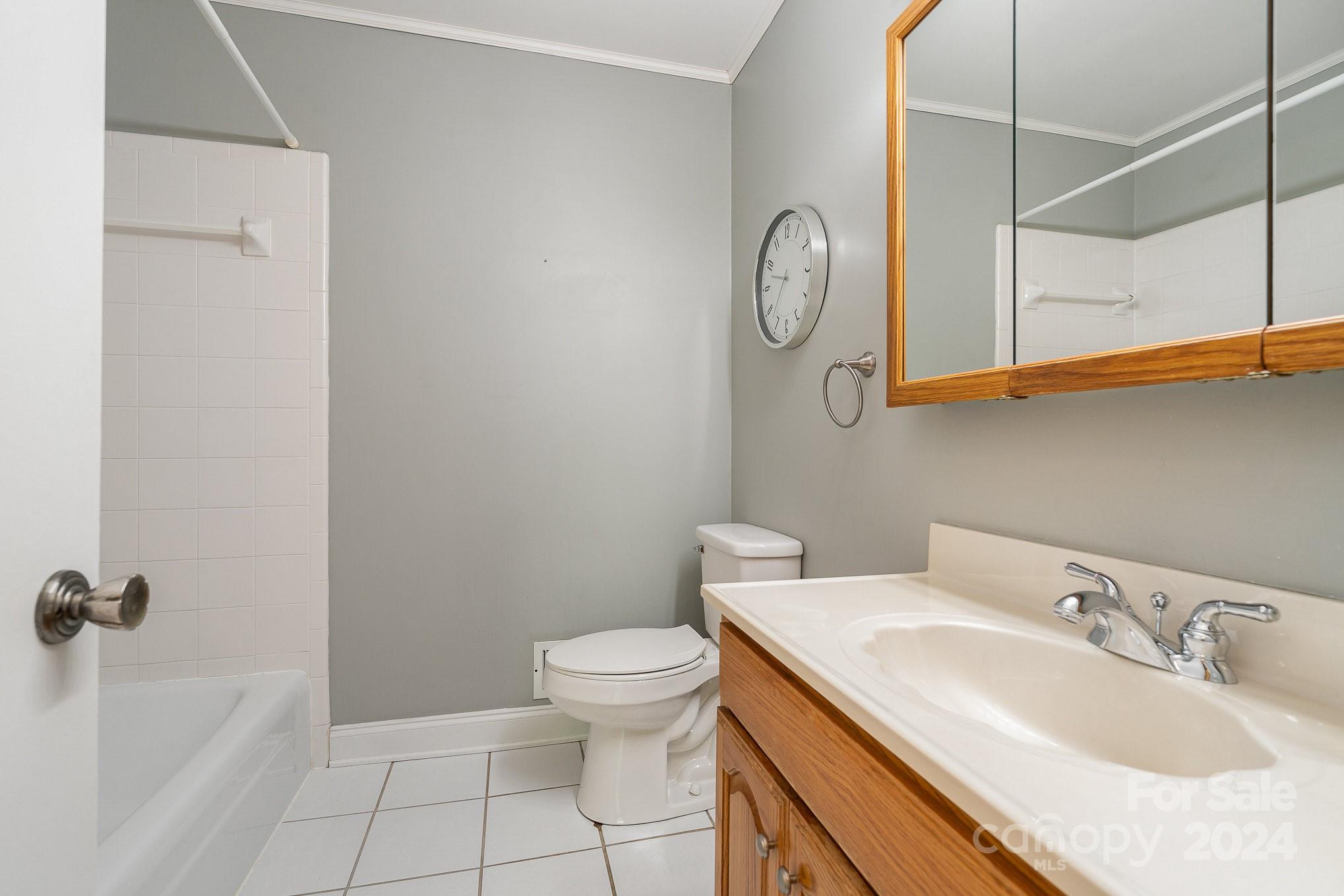 6529 Idlebrook Drive Charlotte, NC 28212 - Photo 25 of 28 a bathroom with a sink a toilet and a mirror