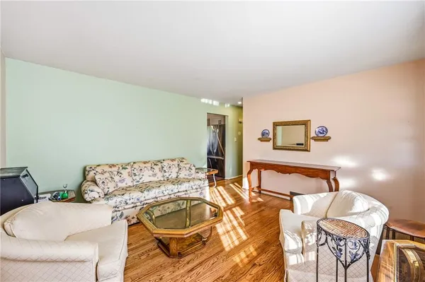 a living room with furniture and couch