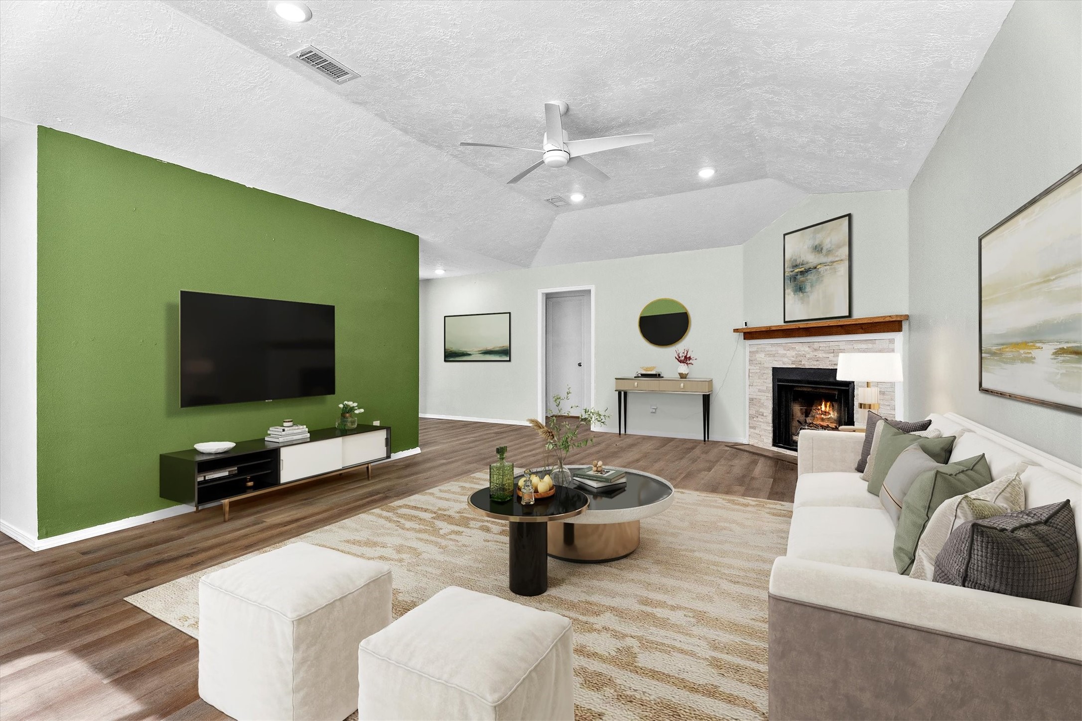 6631 Ambler Drive Spring, TX 77379 - Photo 10 of 37 a living room with furniture and a flat screen tv