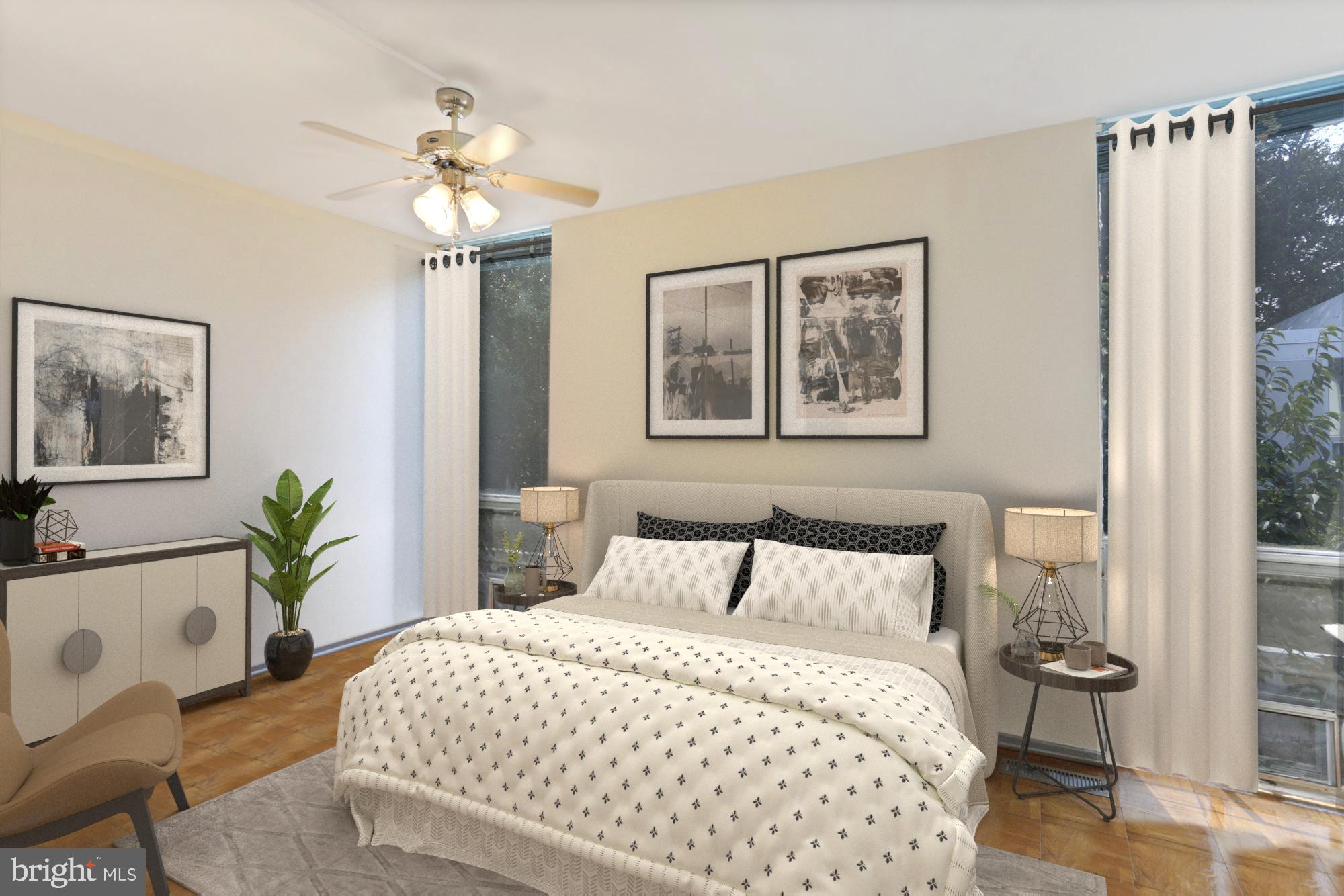 390 N Street Southwest Washington, DC 20024 - Photo 14 of 41 Primary bedroom - virtually staged