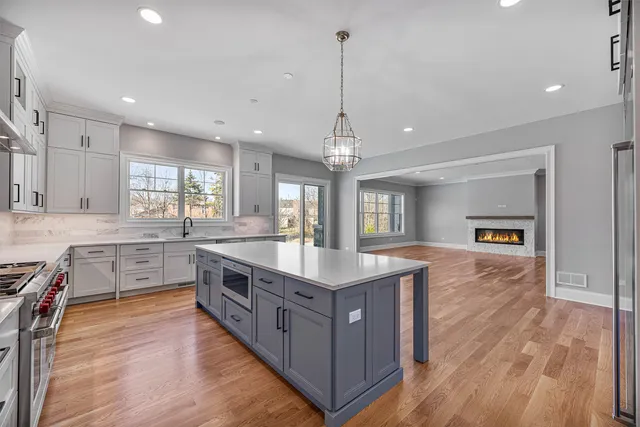 a view of a kitchen with furniture and a kitchen