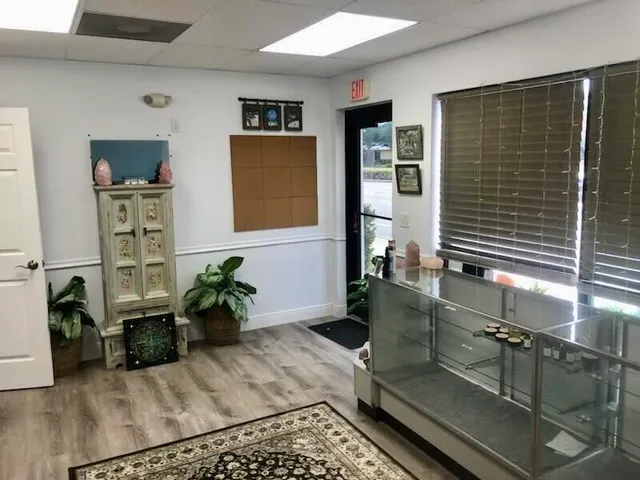 a living room with furniture