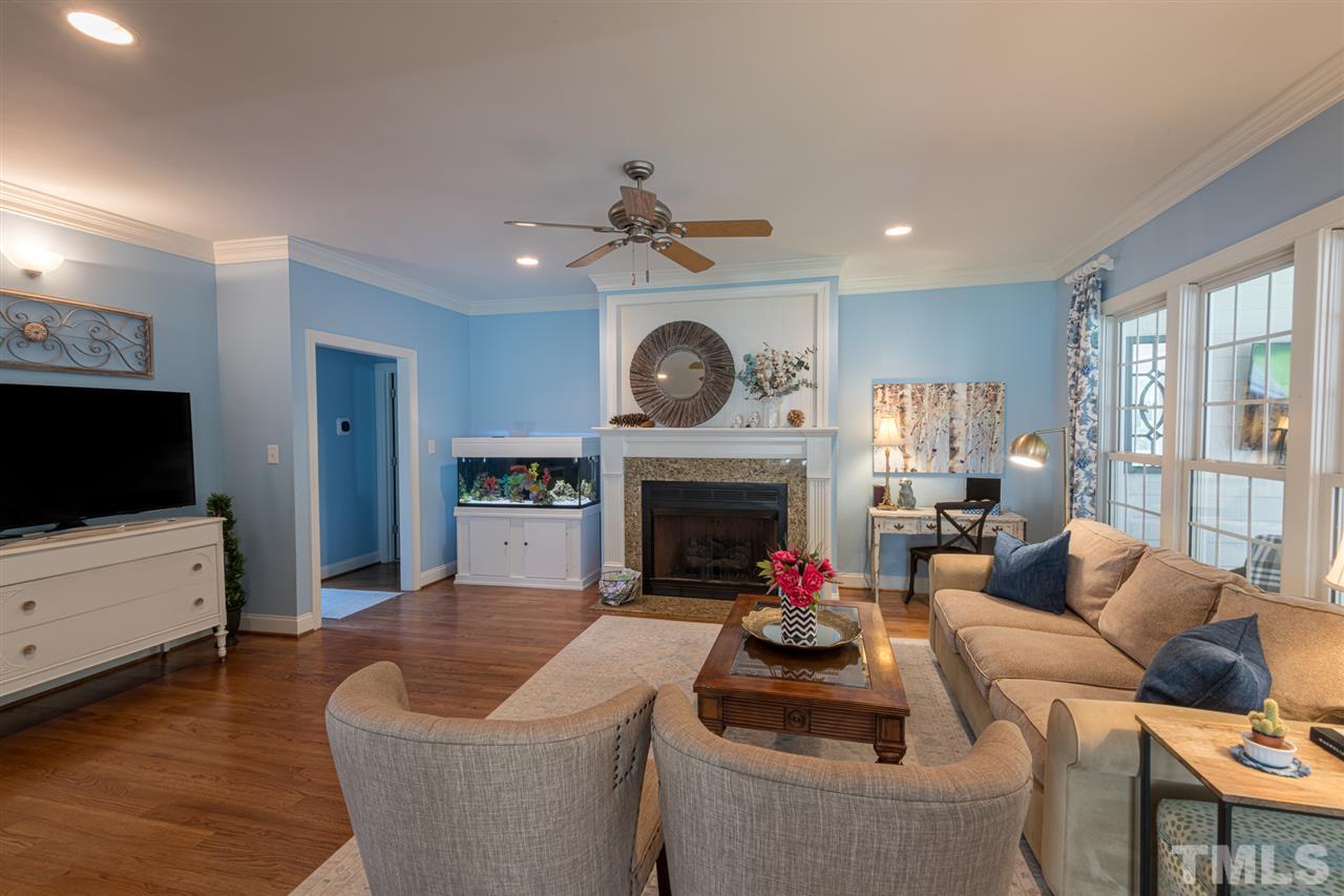 2916 SnapsWell Street Raleigh, NC 27614 - Photo 10 of 30 View of Family Room from Kitchen. Offering Can lights & Ceiling Fan.