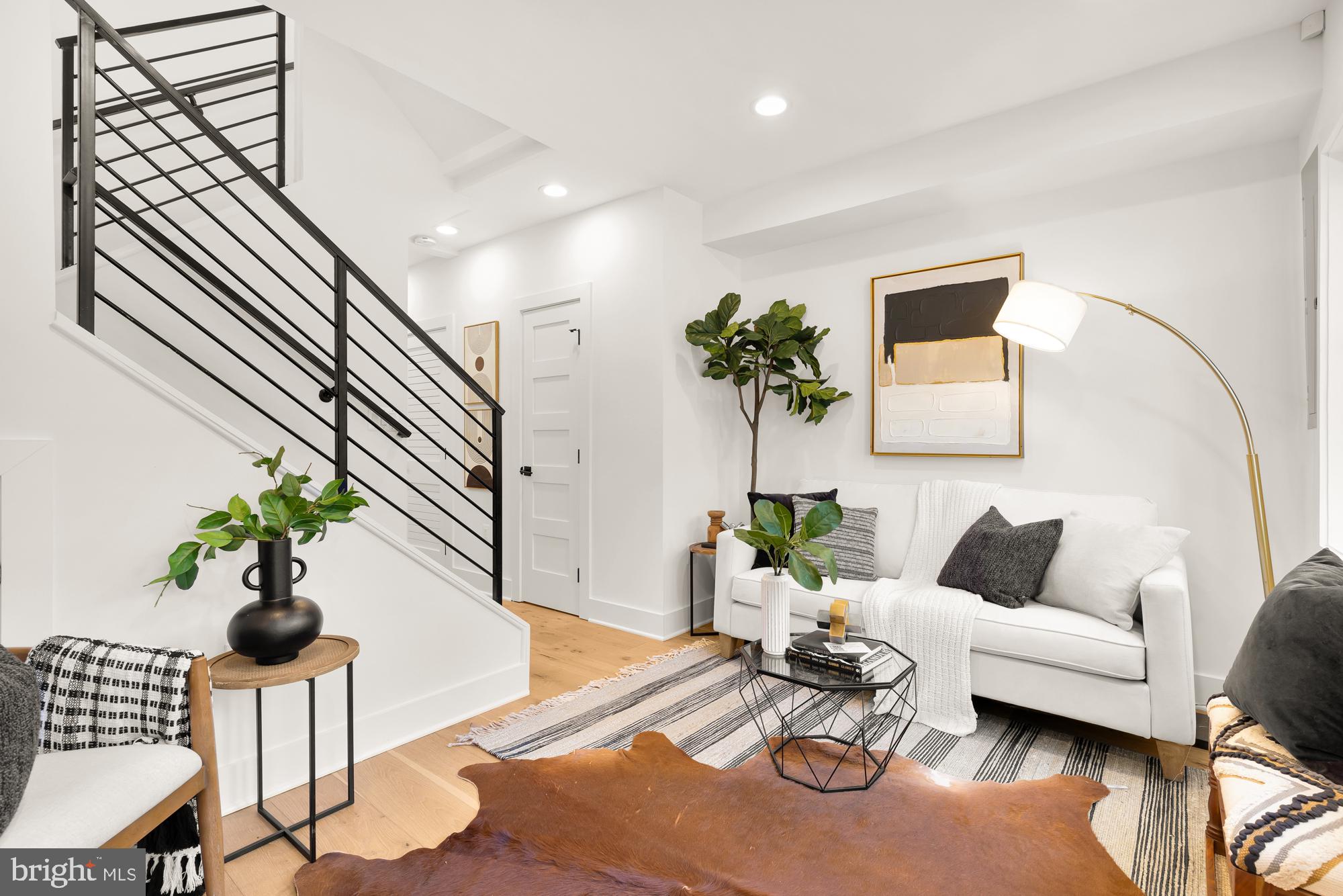 1171 3rd Street Northeast Washington, DC 20002 - Photo 3 of 27 a living room with furniture and a potted plant