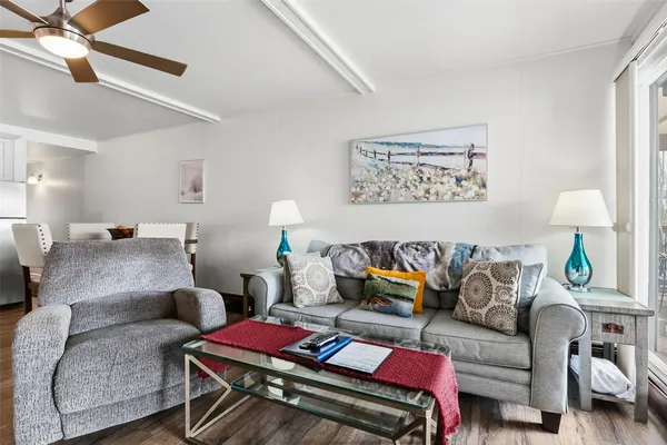 a living room with furniture and a couch