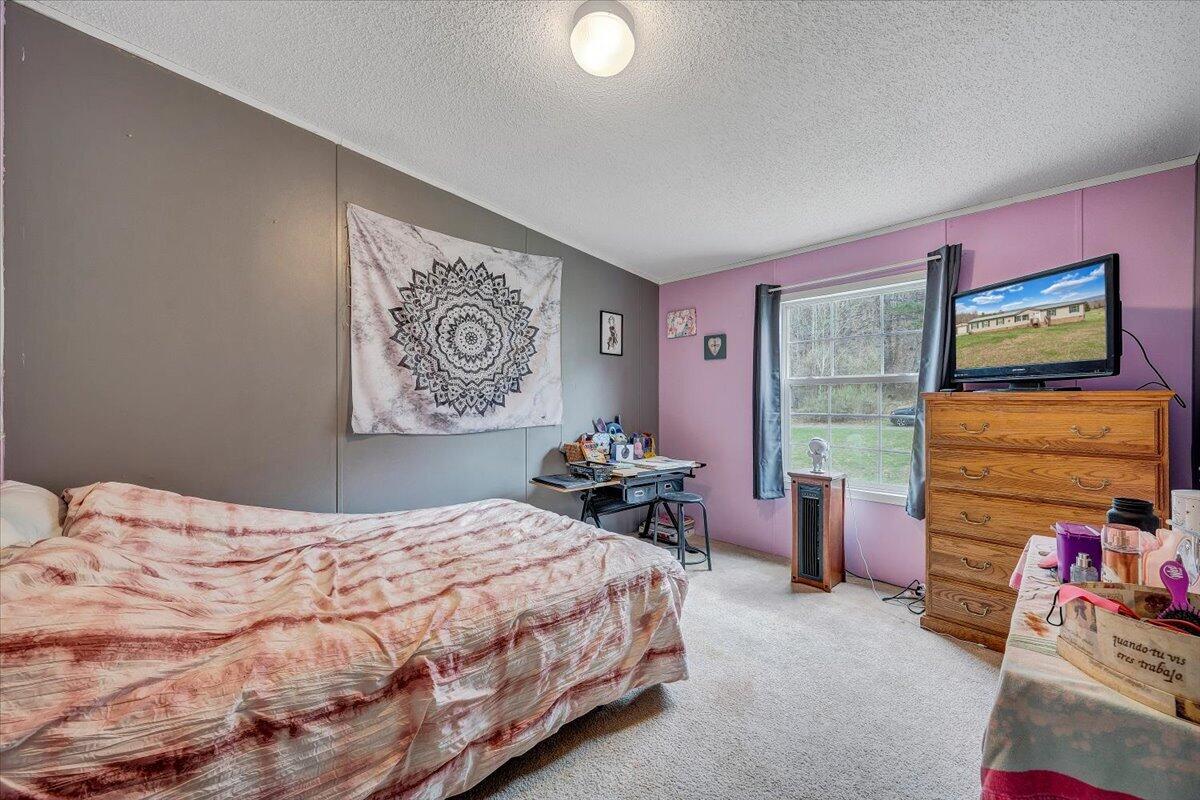 91 Homestead Road New Castle, VA 24127 - Photo 31 of 44 a bedroom with a bed and a flat screen tv