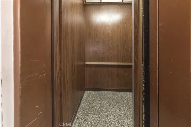 a view of a car in garage