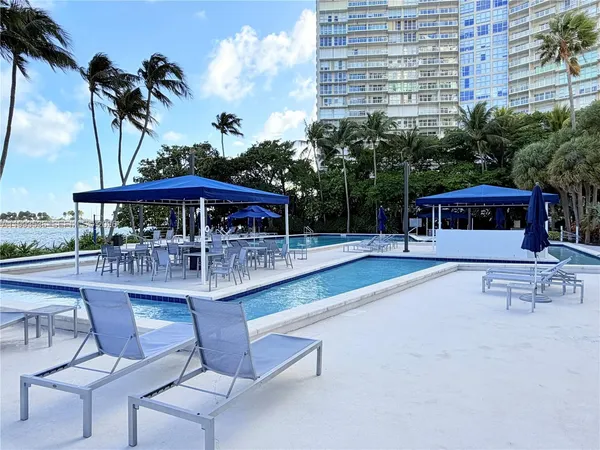 a view of an outdoor space with pool