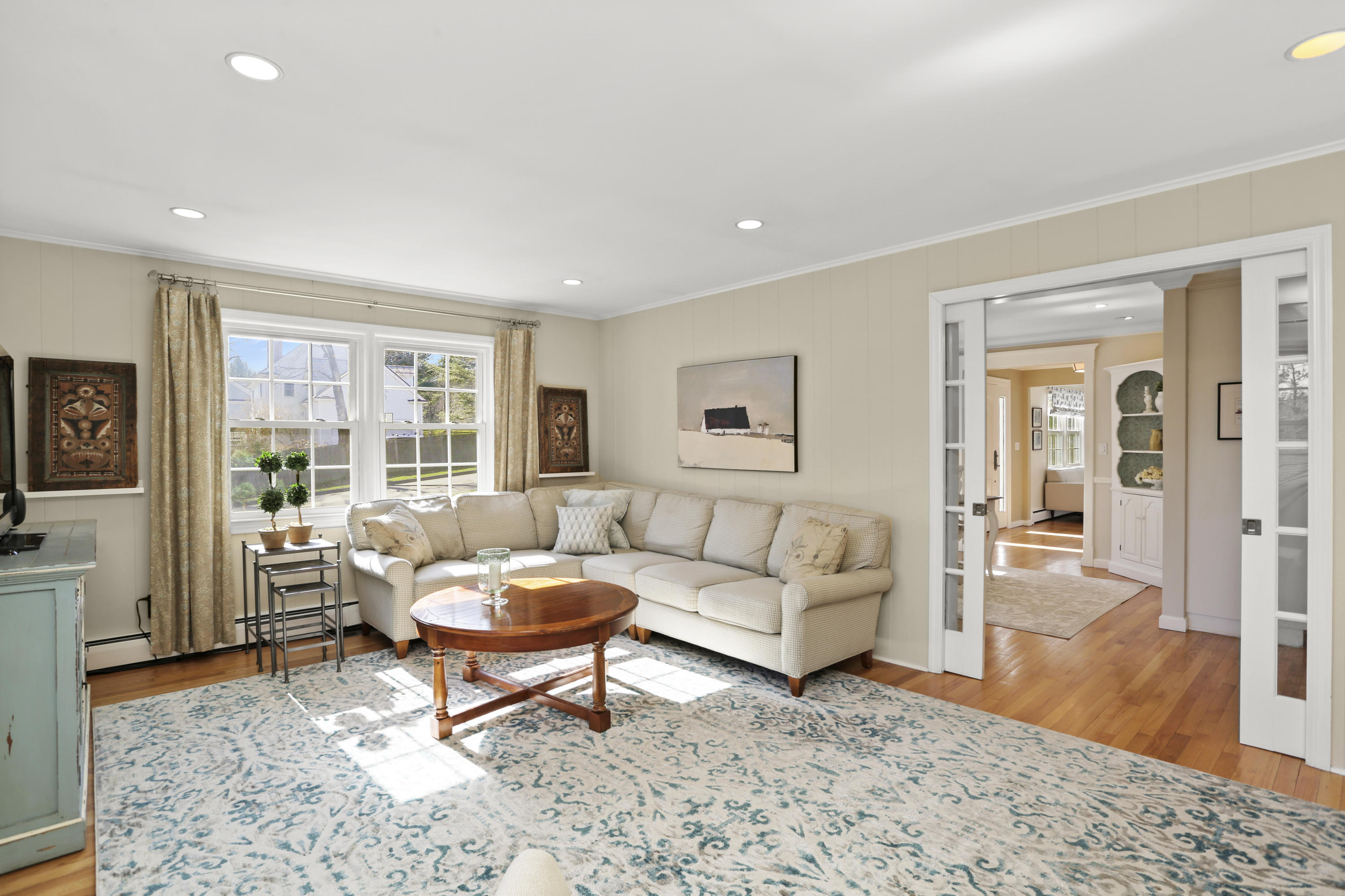 140 Farm Road New Canaan, CT 06840 - Photo 17 of 39 Pocket Doors can close off family room