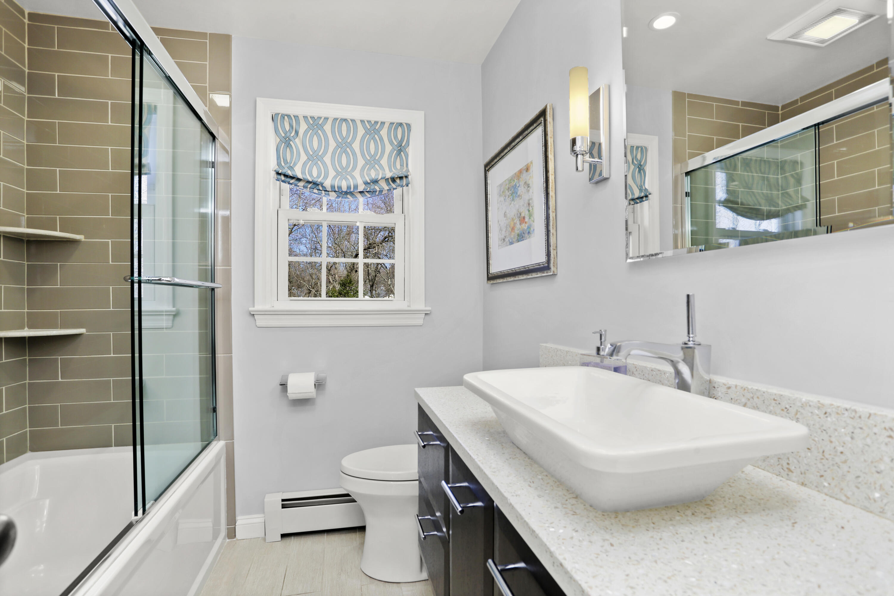 140 Farm Road New Canaan, CT 06840 - Photo 28 of 39 Renovated Hall Bath