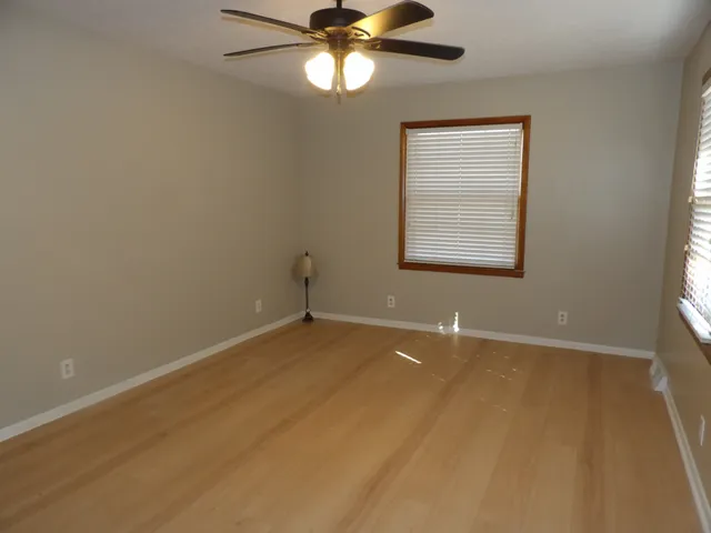 a view of a livingroom with a window