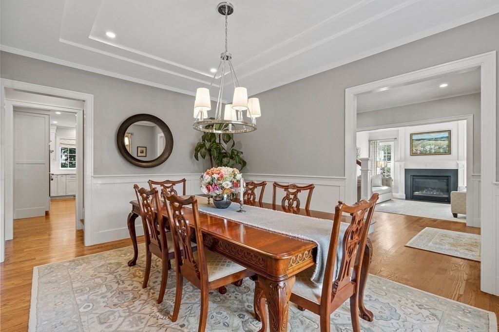 34 Willow Road Wellesley, MA 02482 - Photo 3 of 26 a view of a dining room and chandelier