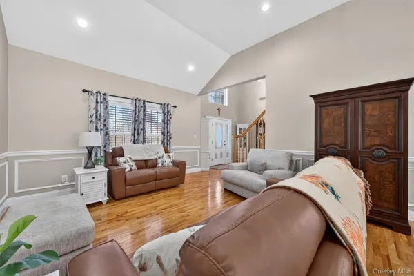 a living room with furniture and a couch