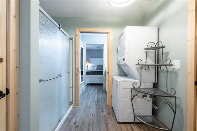 a view of a bathroom from a hallway