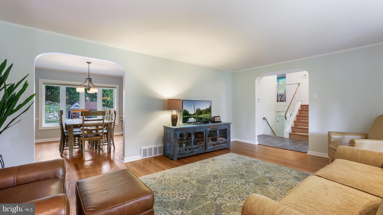 999 George Road Jenkintown, PA 19046 - Photo 8 of 44 Living rm into dining rm for great entertaining