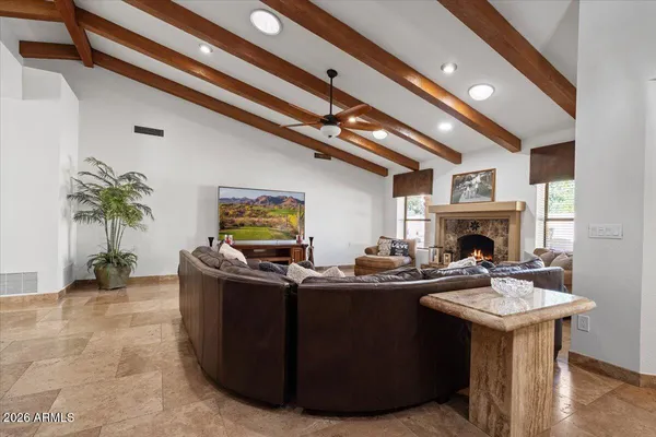 a view of a two chair in the house