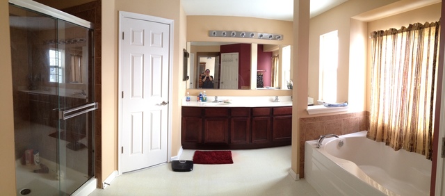 3075 Patterson Road Montgomery, IL 60538 - Photo 5 of 6 a bathroom with a tub a sink and a large mirror