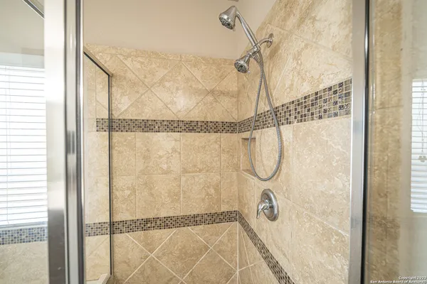 a bathroom with a shower