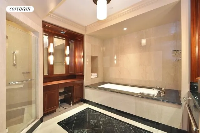 a kitchen with a sink and microwave