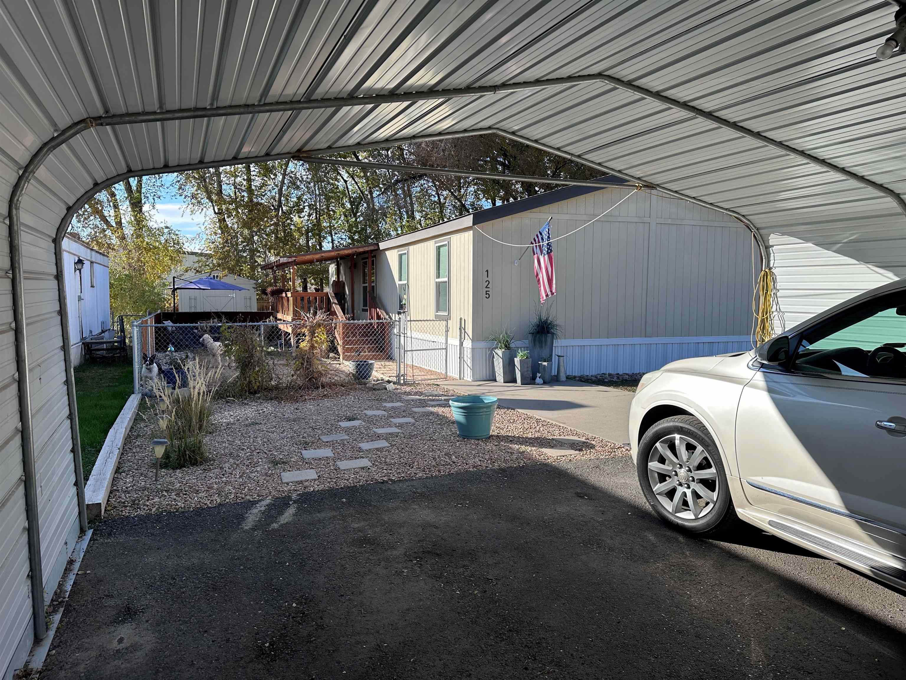 a view of a car in garage