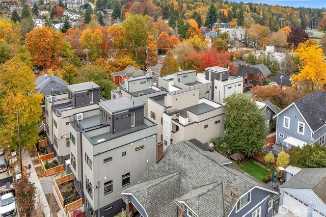 an aerial view of multiple house