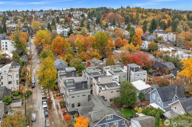 an aerial view of multiple house
