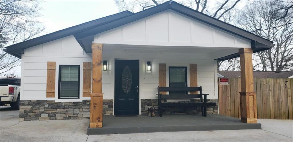 a view of a house with patio