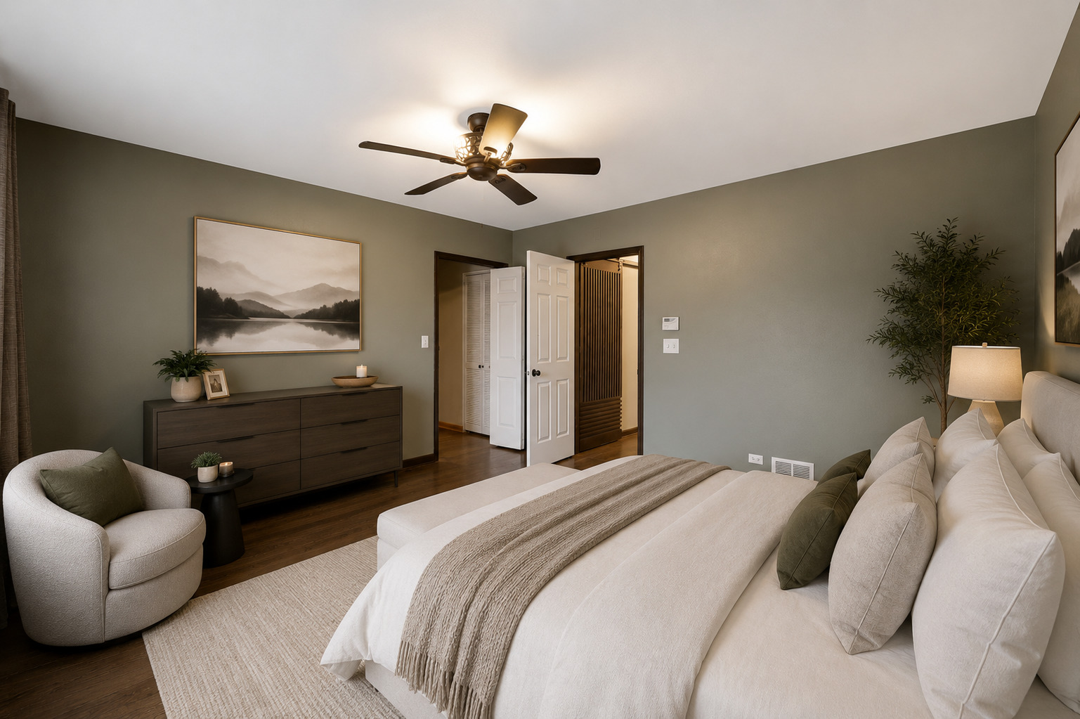 619 North Racine Avenue, Unit 1 Chicago, IL 60642 - Photo 5 of 36 a bedroom with a bed and furniture